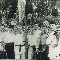 Участники соревнования по крымскотатарской национальной борьбе Куреш. г. Алушта, 1926 г.